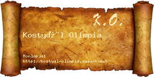 Kostyál Olimpia névjegykártya