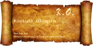 Kostyál Olimpia névjegykártya